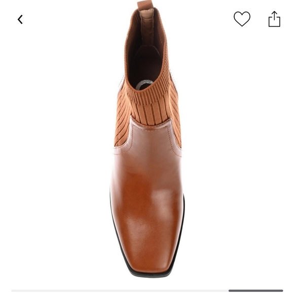JOURNEE COLLECTION Markita  caramel vegan leather Booties SIZE 7.5 - Picture 4 of 4